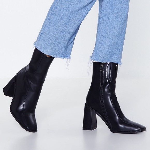 Nasty Gal Square Up Sock Boot - Picture 8 of 9